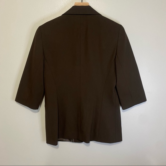 Lafayette 148 Brown Half Sleeve Two Button Wool Blazer Jacket Size 6 EUC - Picture 7 of 7